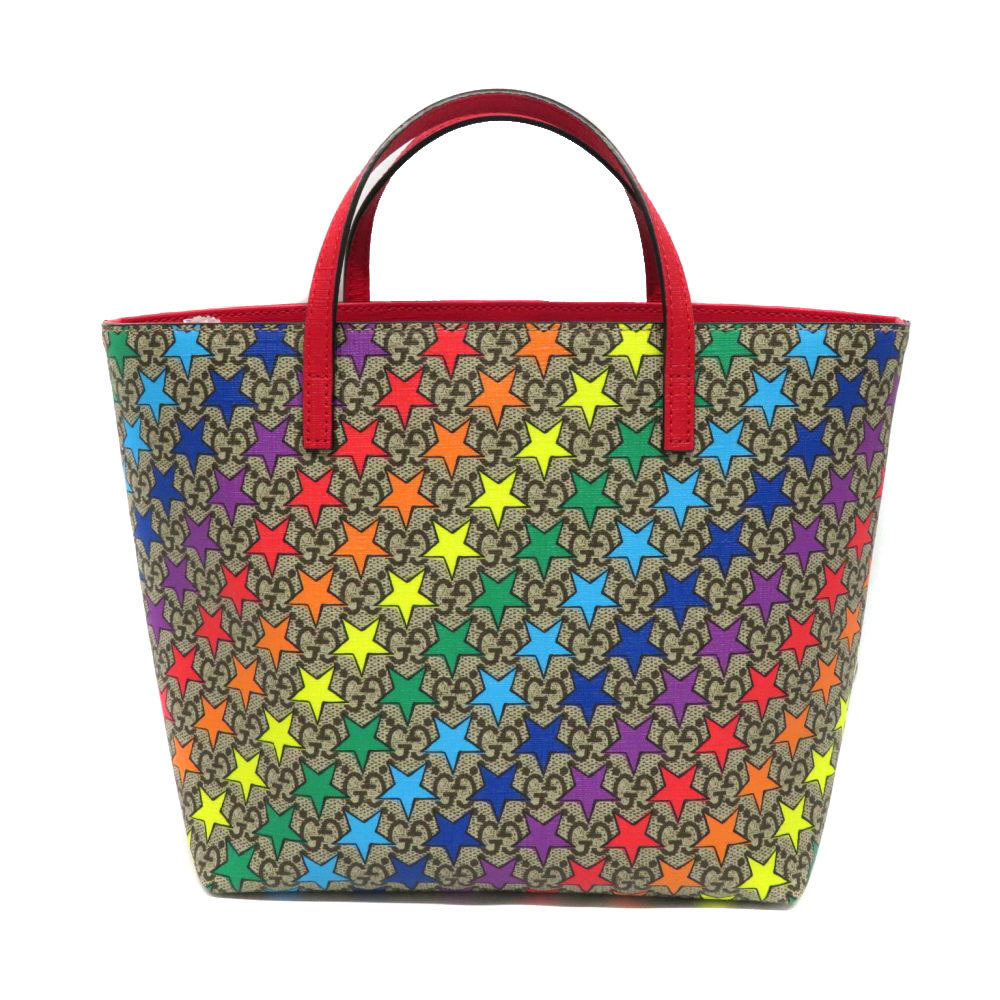 GUCCI Tote Bag GG Supreme Rainbow Star Handbag ful